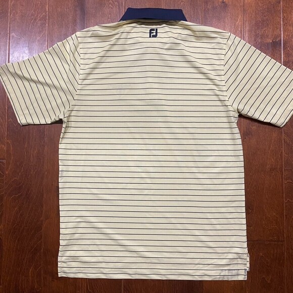 FootJoy Canary Yellow Striped Robert Jones Golf Club Polo Shirt Men's Size XL - Picture 5 of 10